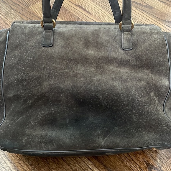 GUCCI Suede Medium 1973 Top Handle Satchel in Olive Brown - Picture 11 of 16